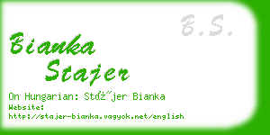 bianka stajer business card